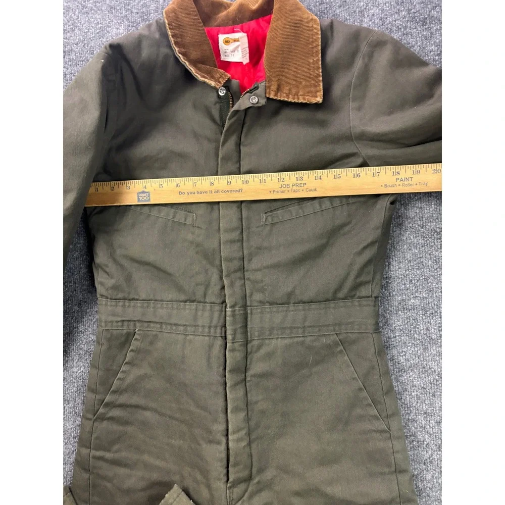 VNTG Key Imperial Insulated Coveralls Kids Size 18 Olive Green Corduroy Collar